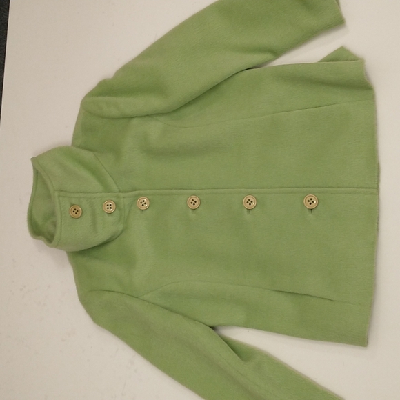 Alpaca Blend Jacket Soft Wool Light Lime Green by Eccoci Quality Classic size 16 - Picture 8 of 10